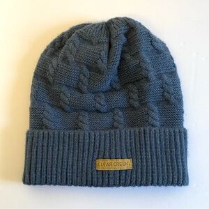 Clear Creek Classic Warm Winter Acrylic Rib-knit Cuffed Beanie Hat in Navy